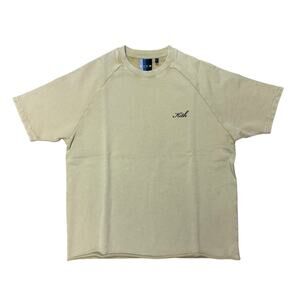Kith Tee Heavy Wash Mini Cursive Logo Khaki M